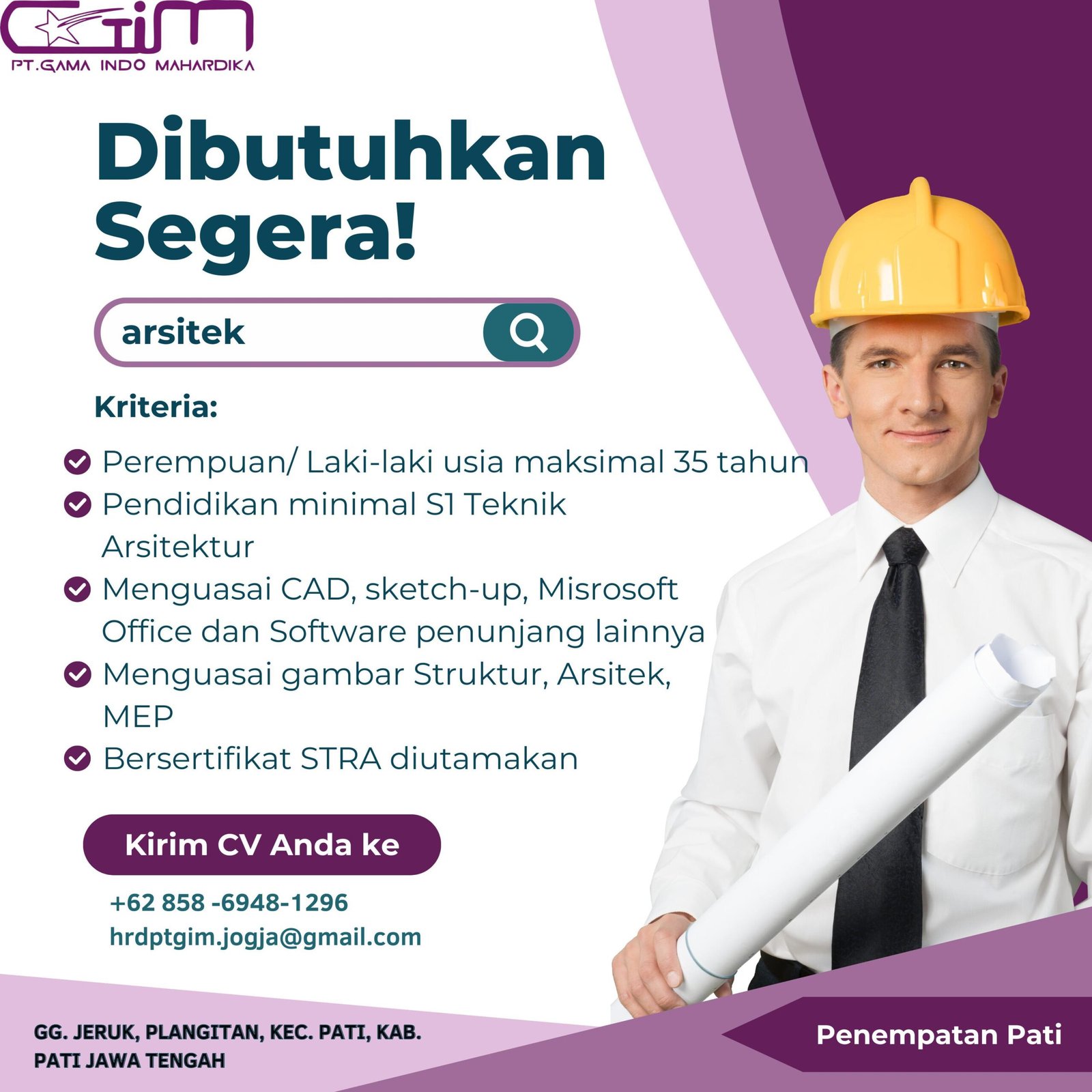 lowongan pekerjaan arsitek pati